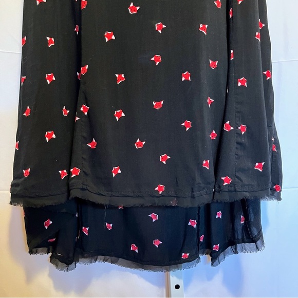 Torrid Fox Print Dress Size 1 14/16 Black Babydoll Zip Back Animal Crittercore - Picture 3 of 8